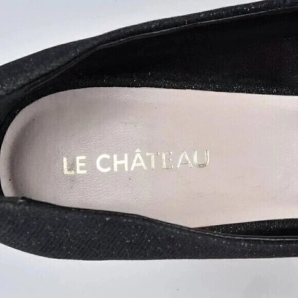 NWT Le Chateau Black Glitter  Sparkly Pump Heels Size 7 - Picture 4 of 7